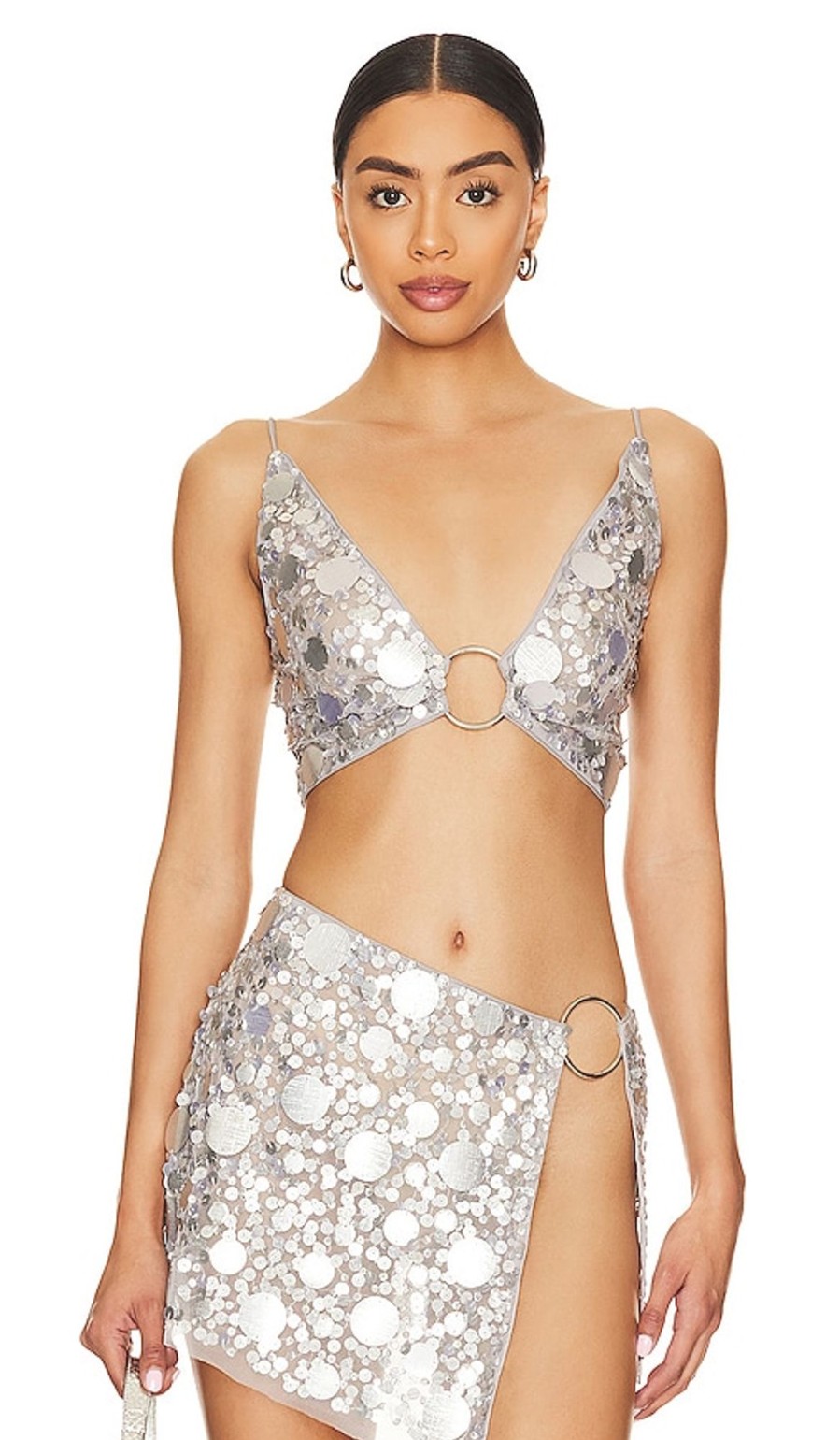 Clothes Lovers and Friends | Quinn Embellished Crop Top Silver