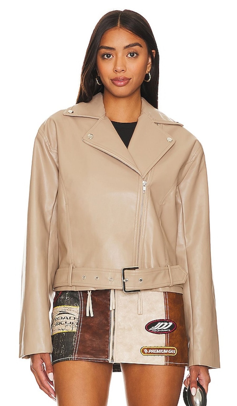 Clothes Lovers and Friends | Daxton Faux Leather Jacket Beige Neutral