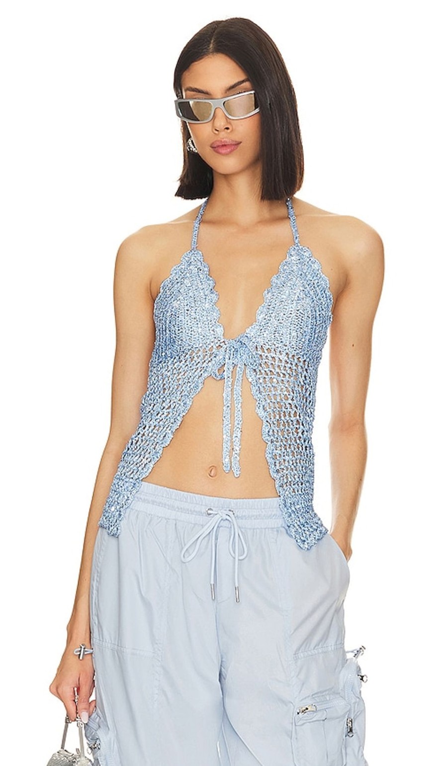 Clothes Lovers and Friends | Arian Halter Tie Top Periwinkle Blue