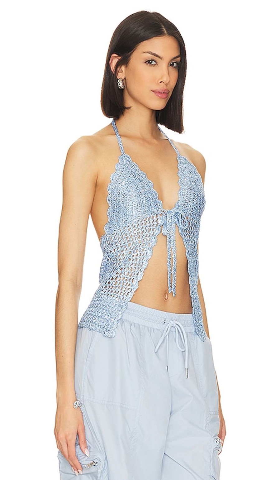 Clothes Lovers and Friends | Arian Halter Tie Top Periwinkle Blue