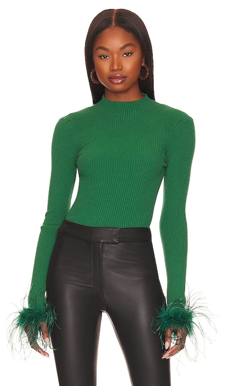 Clothes Lovers and Friends | Relena Feather Open Back Top Green