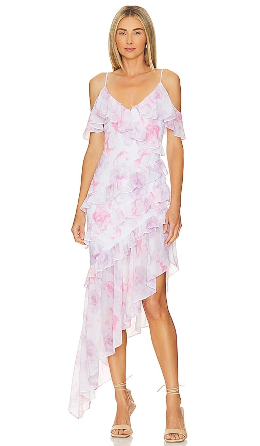 Clothes Lovers and Friends | Annalise Asymmetric Dress White Floral Multi