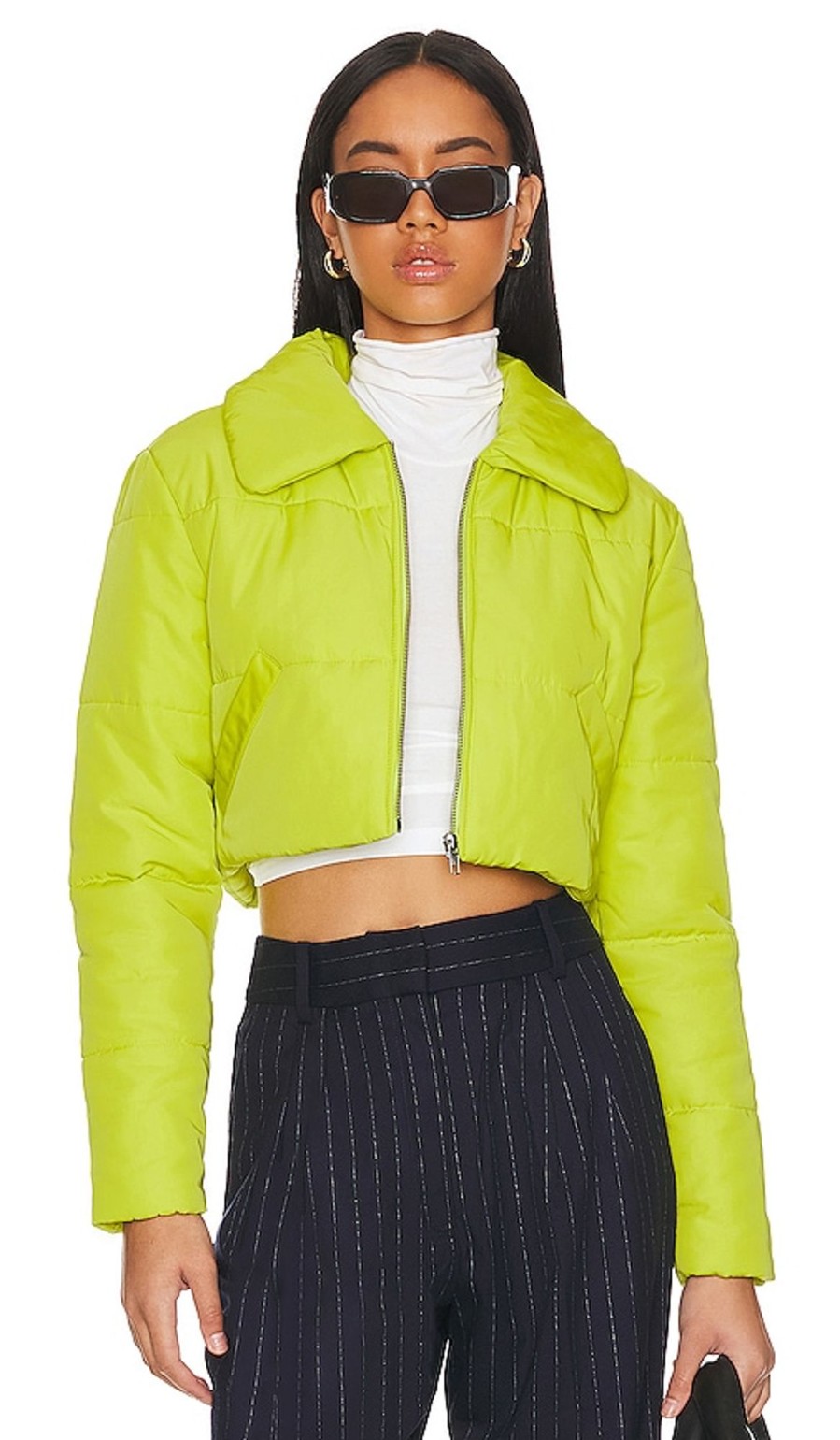 Clothes Lovers and Friends | Bushwick Cropped Puffer Jacket Lime Green