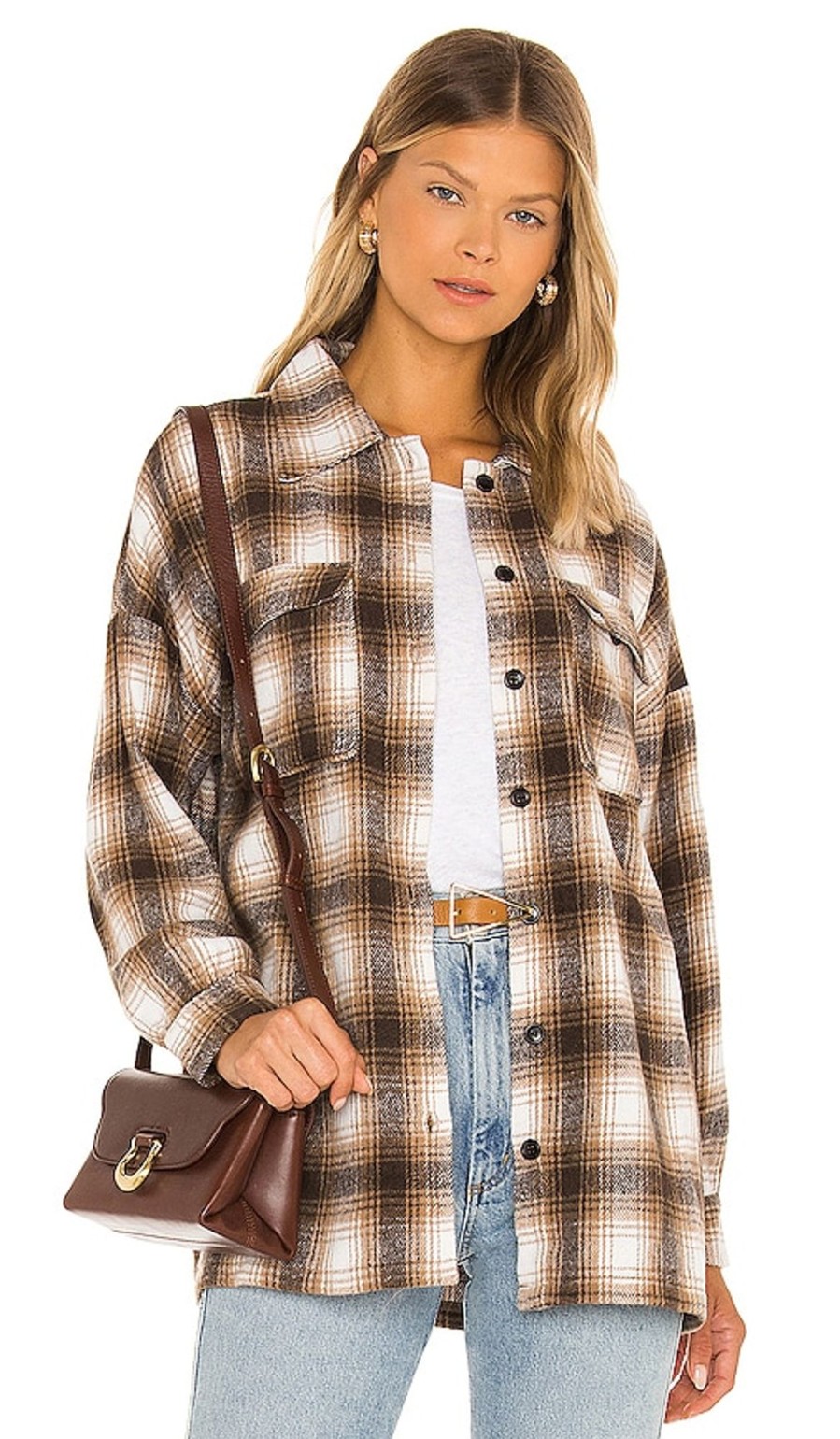 Clothes Lovers and Friends | Harlow Flannel Shacket Brown