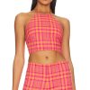 Clothes Lovers and Friends | Rodeo Crop Top Pink & Orange Plaid