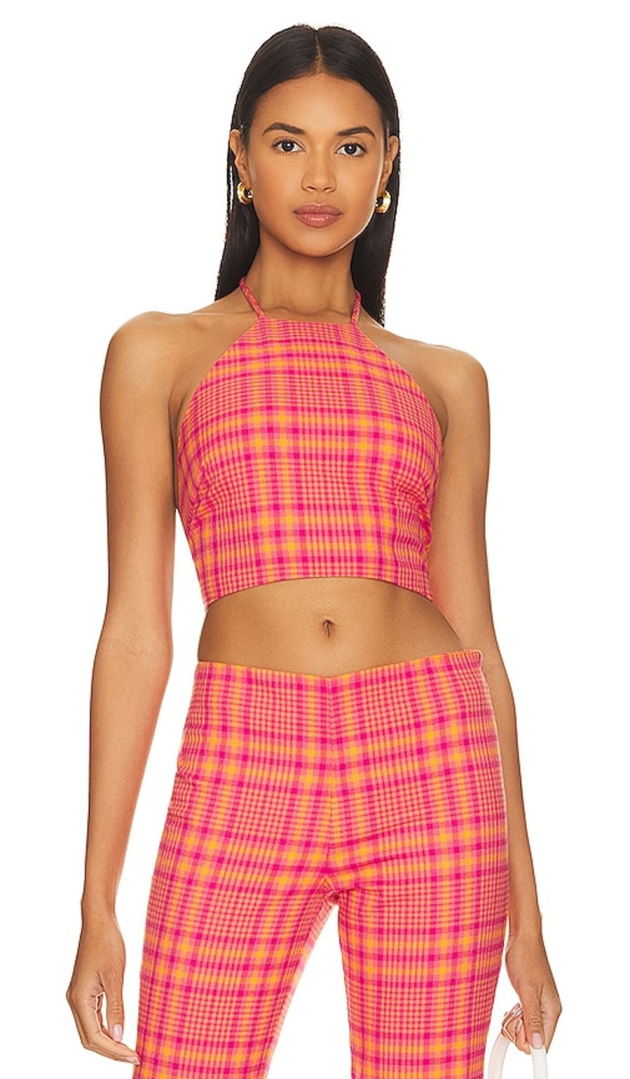 Clothes Lovers and Friends | Rodeo Crop Top Pink & Orange Plaid