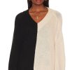 Clothes Lovers and Friends | Earlene Color Block V Neck Black & Ivory