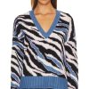 Clothes Lovers and Friends | Abstract V Neck Sweater Blue Multi Stripe