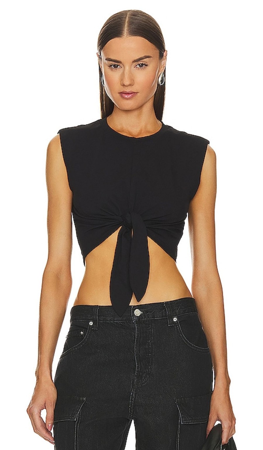 Clothes Lovers and Friends | Cybil Tie Front Top Black