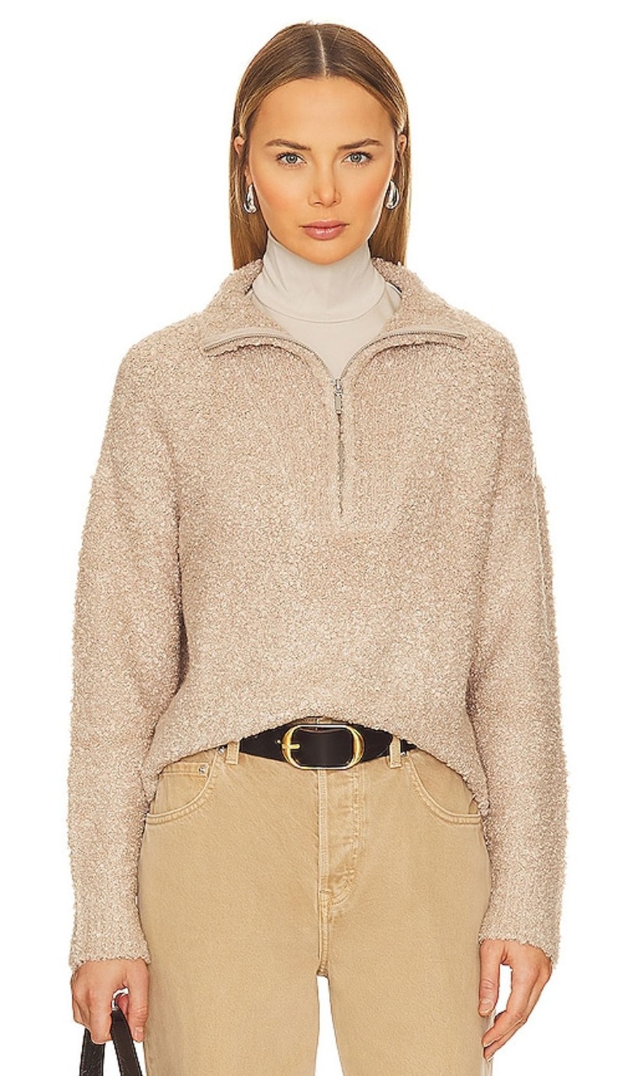 Clothes Lovers and Friends | Annika Half Zip Sweater Light Beige