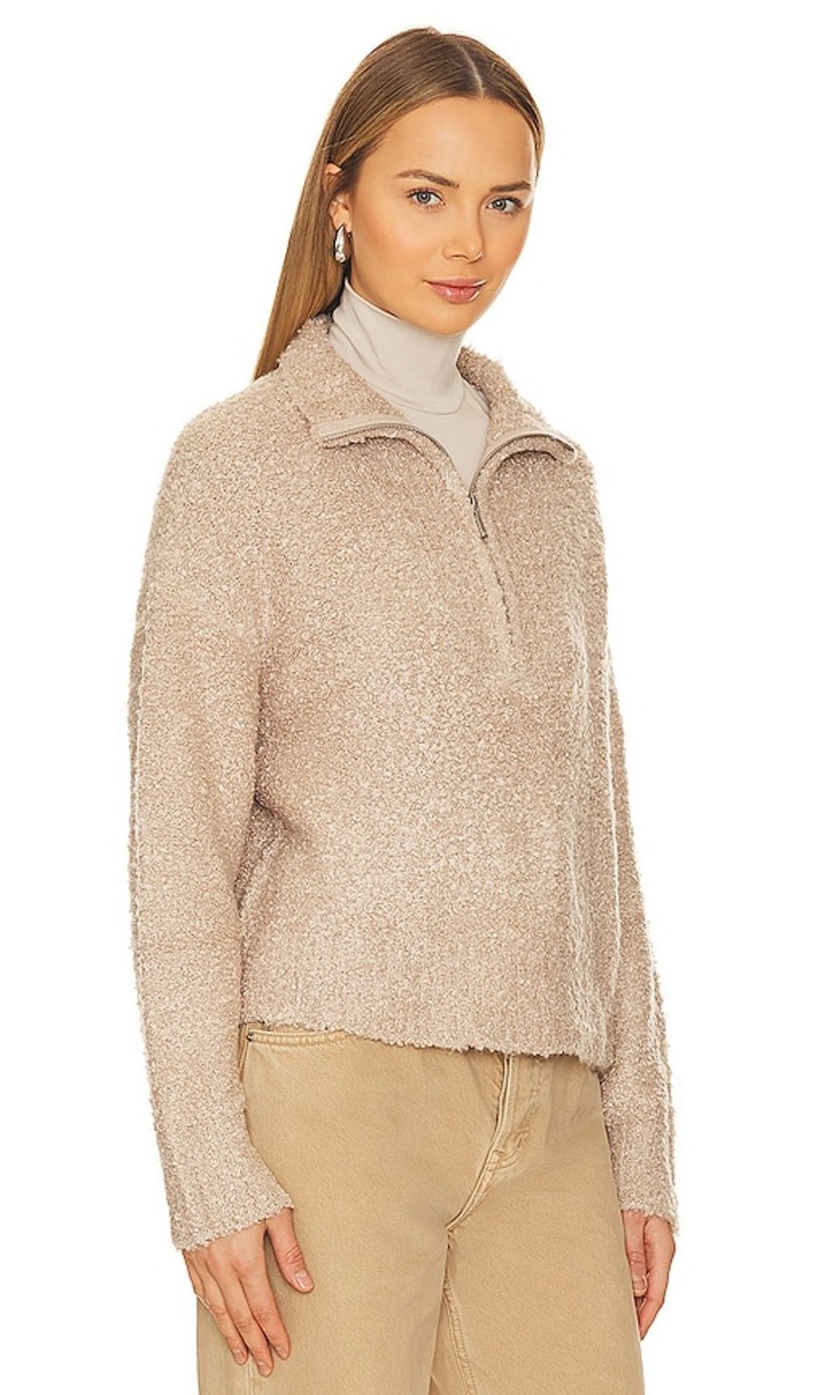 Clothes Lovers and Friends | Annika Half Zip Sweater Light Beige