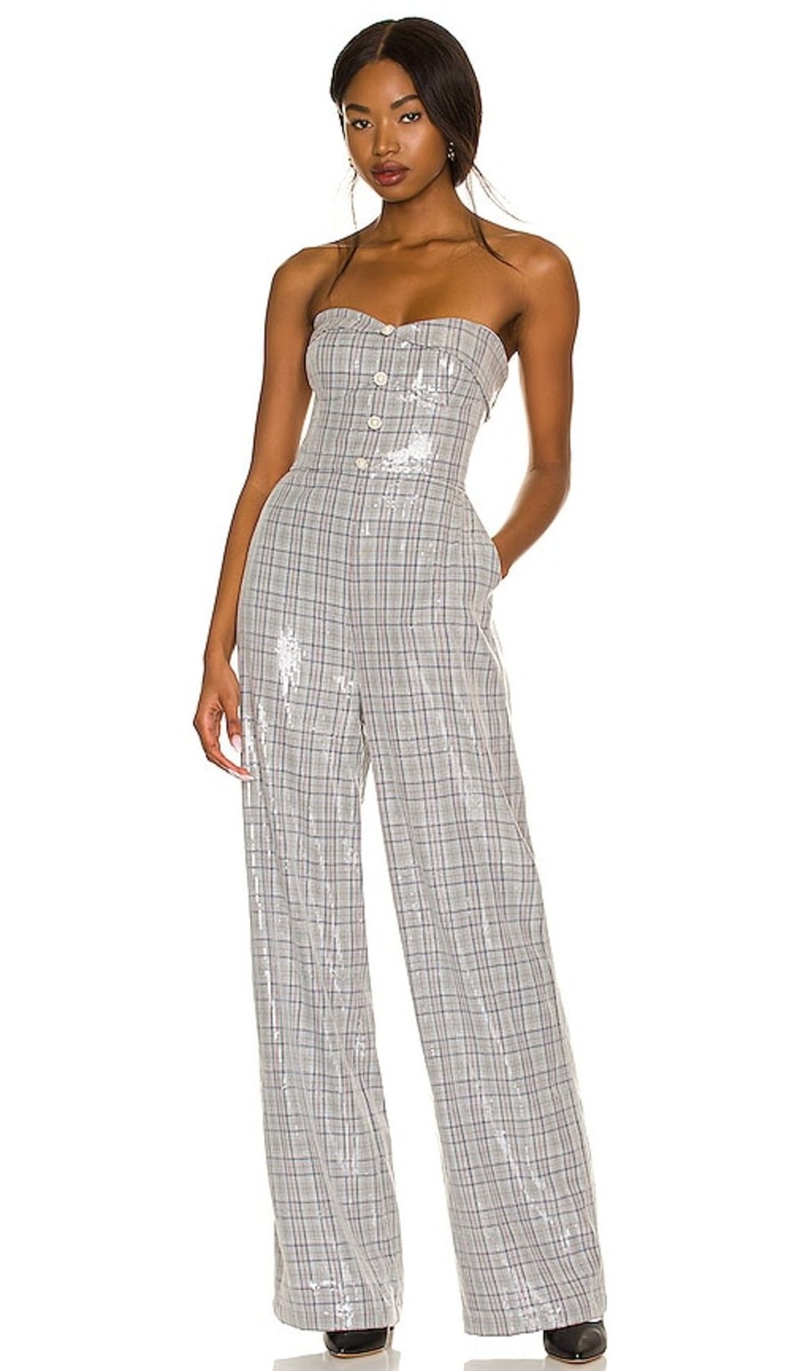 Clothes Lovers and Friends | Mischa Jumpsuit Grey Plaid