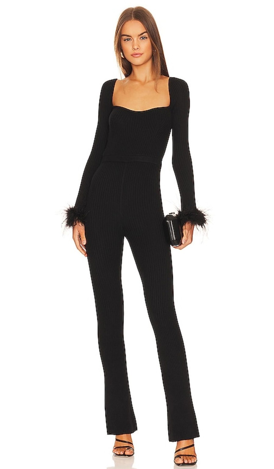 Clothes Lovers and Friends | Evana Feather Jumpsuit Black