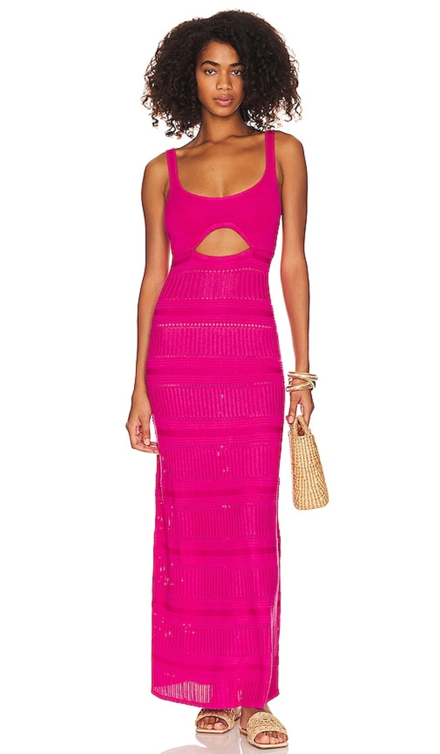 Clothes Lovers and Friends | Tayla Pointelle Maxi Dress Hot Pink