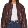 Clothes Lovers and Friends | X Rachel Ana Faux Leather Bomber Jacket Pecan Brown