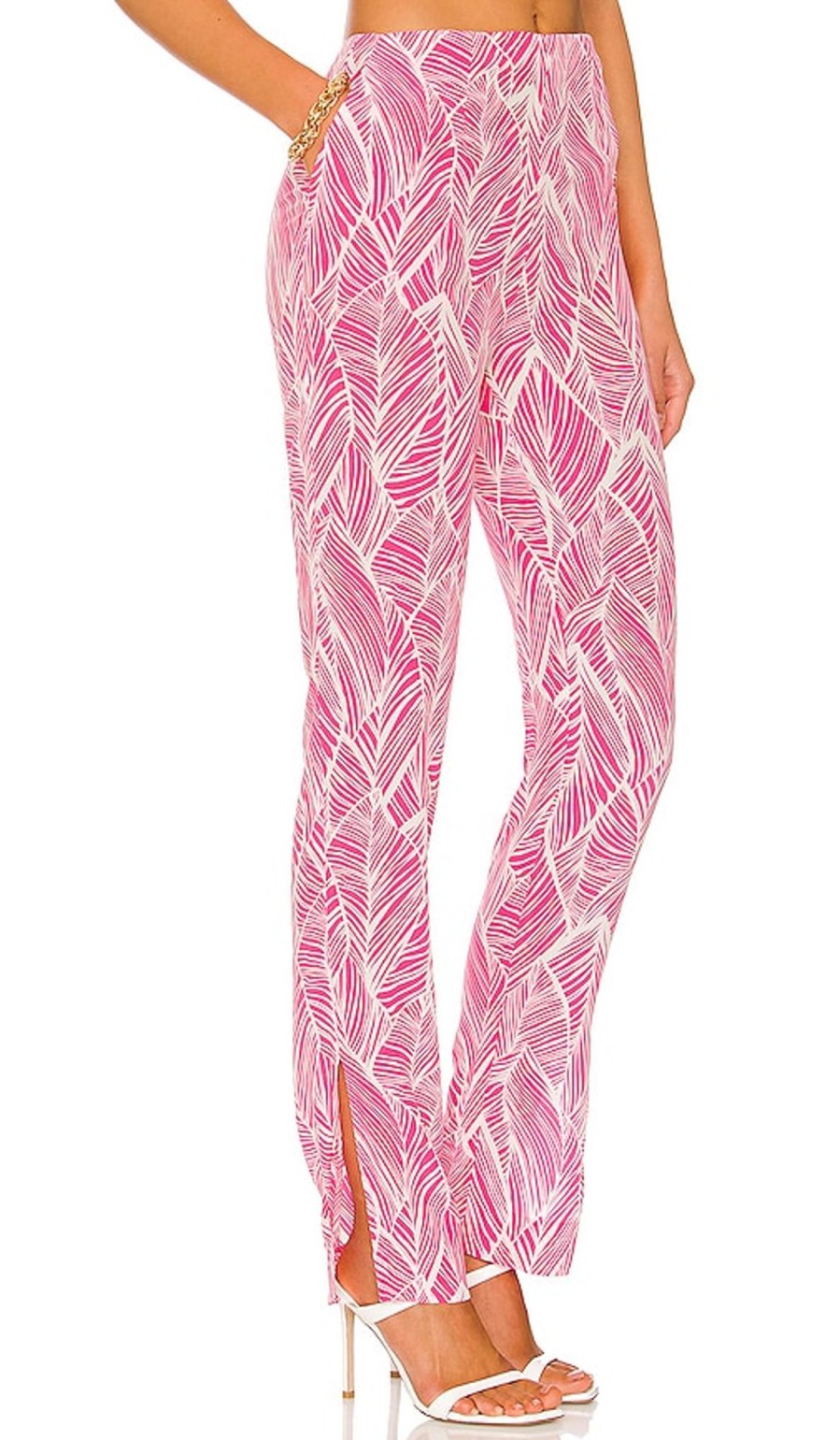 Clothes Lovers and Friends | Makena Pant Fuchsia Leaf Print