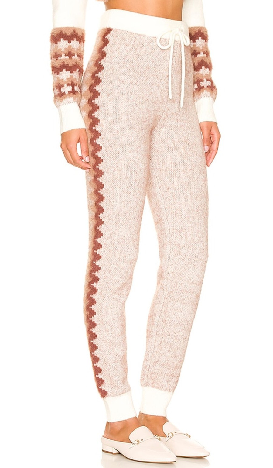 Clothes Lovers and Friends | Tavi Fair Isle Knit Pant Ivory & Tan