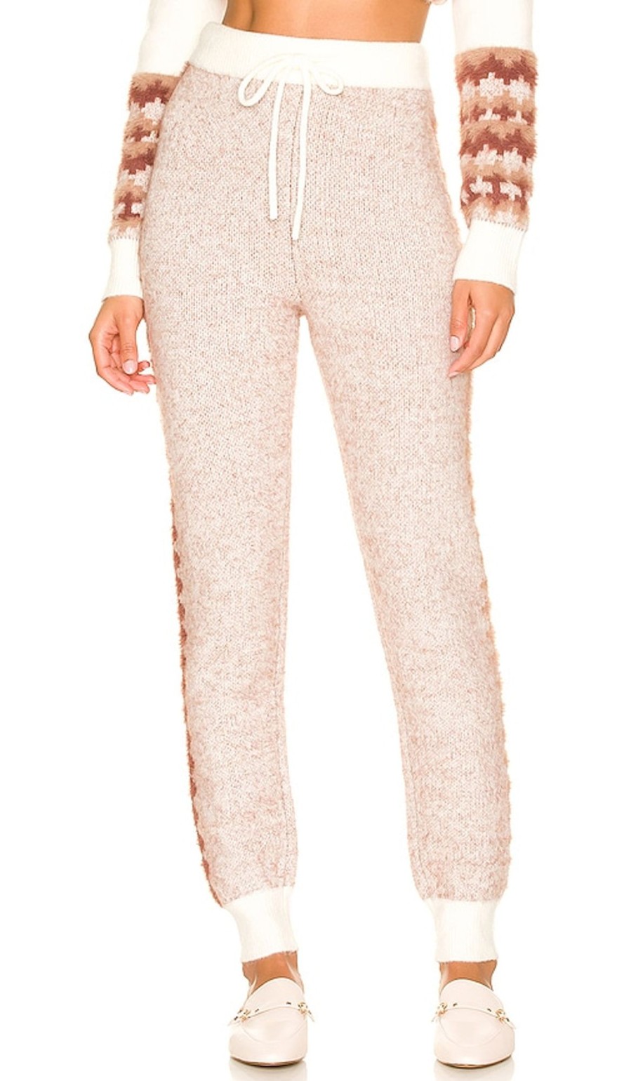 Clothes Lovers and Friends | Tavi Fair Isle Knit Pant Ivory & Tan