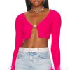 Clothes Lovers and Friends | Emi Feather Cardigan Hot Pink