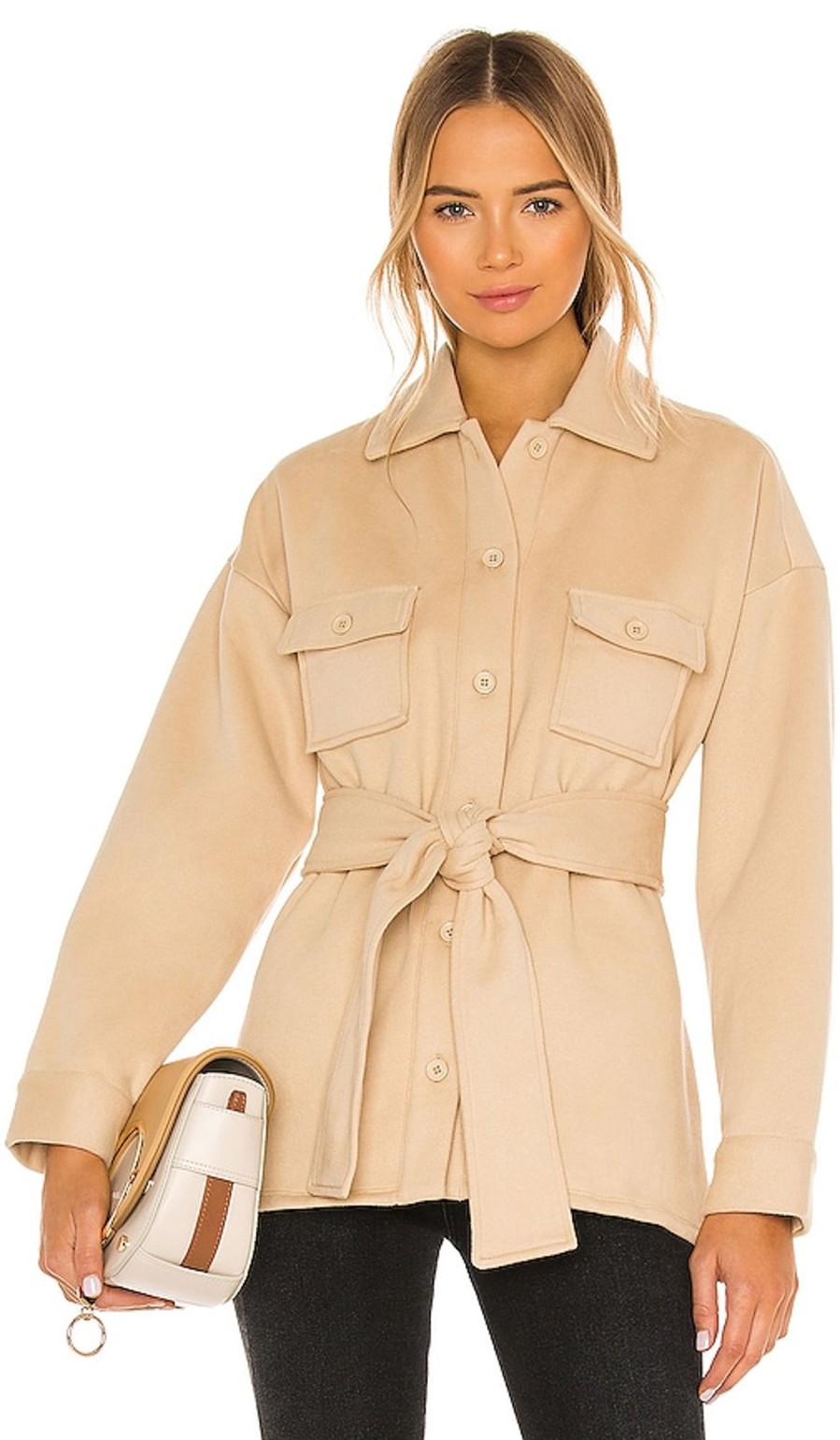 Clothes Lovers and Friends | Belted Utility Fleece Jacket Light Beige