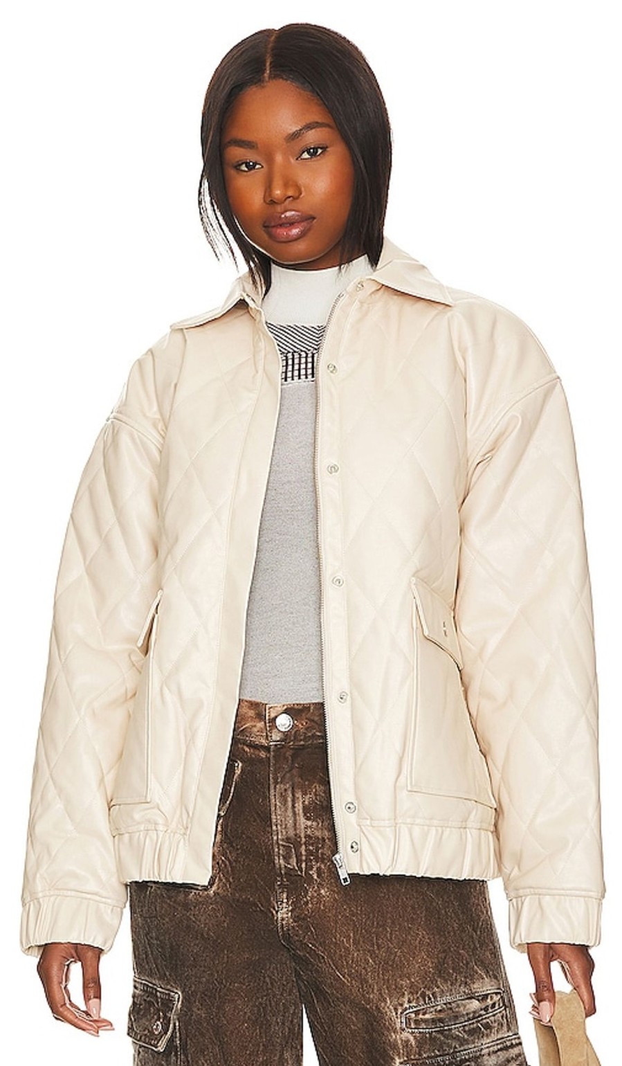 Clothes Lovers and Friends | X Rachel Rylee Faux Leather Jacket Bone White