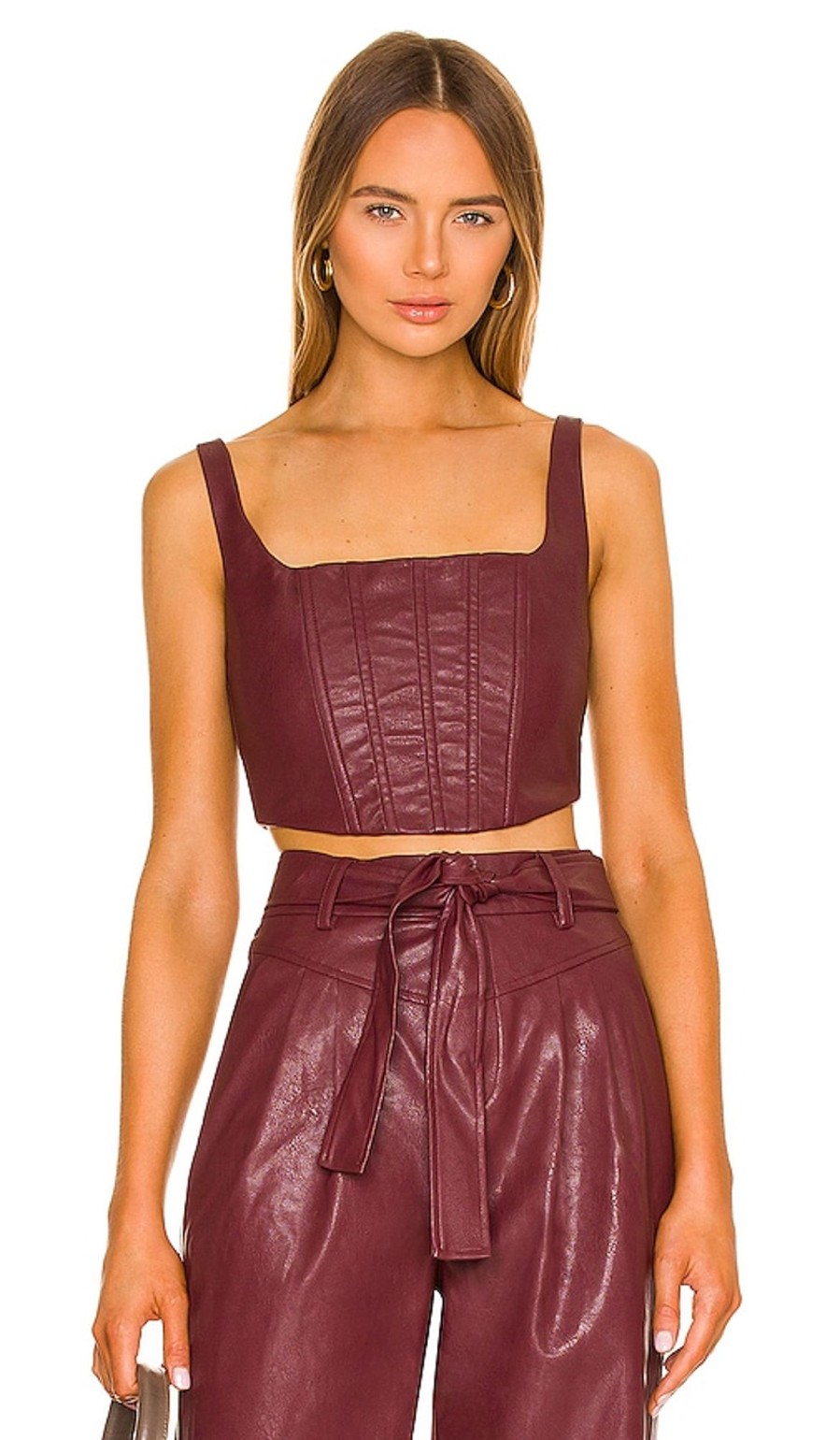 Clothes Lovers and Friends | Bardot Corset Top Burgundy