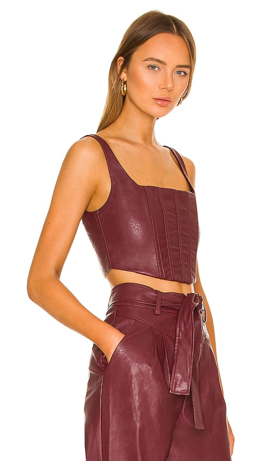 Clothes Lovers and Friends | Bardot Corset Top Burgundy