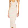 Clothes Lovers and Friends | Nadira Cut Out Midi Knit Dress Pastel Stripe