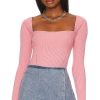 Clothes Lovers and Friends | Tie Back Fitted Rib Sweater Pink