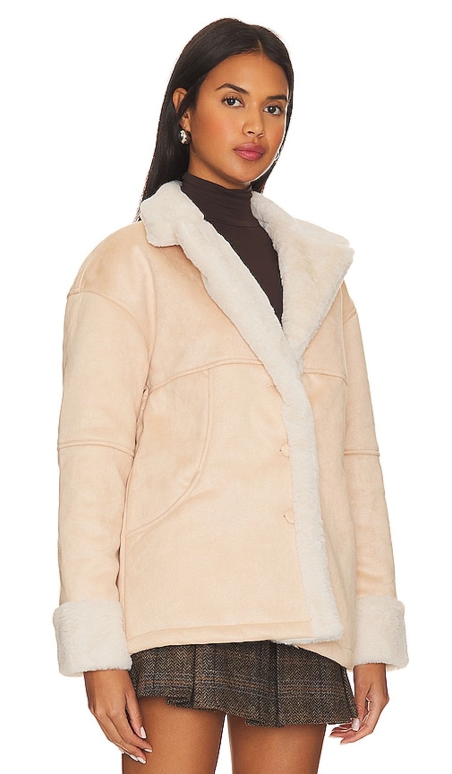 Clothes Lovers and Friends | Elise Faux Shearling Coat Nude