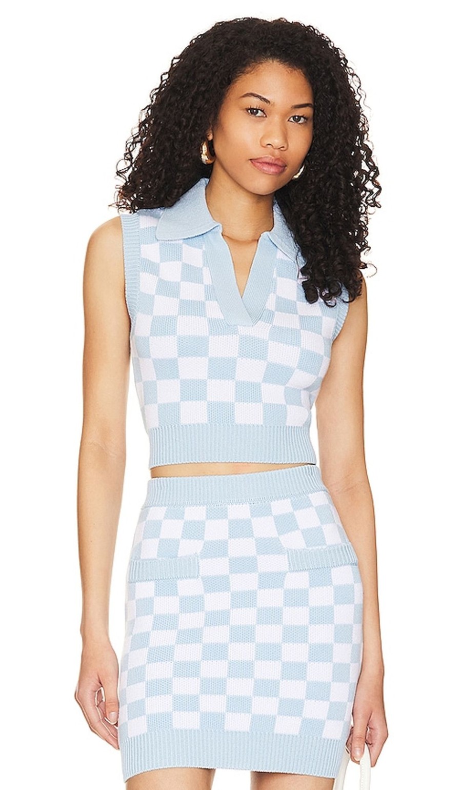 Clothes Lovers and Friends | Eliada Checkered Top Blue & White