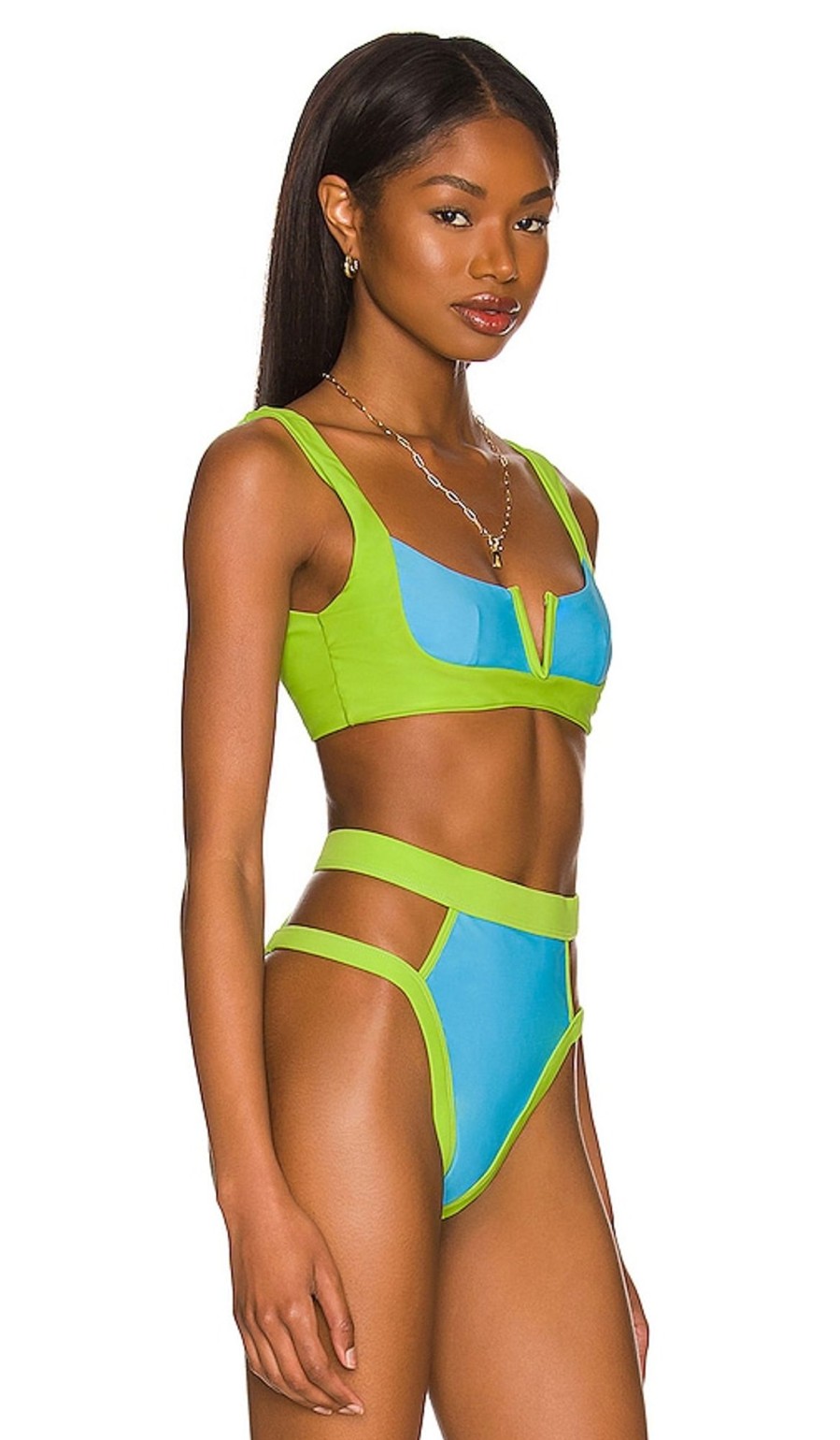 Clothes Lovers and Friends | Aiken Top Sky Blue & Lime