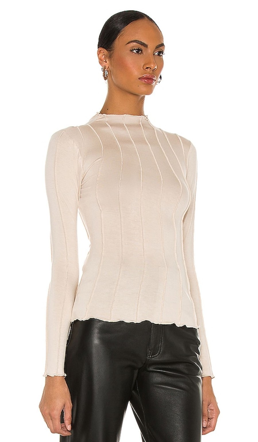 Clothes Lovers and Friends | Seamed Long Sleeve Top Beige