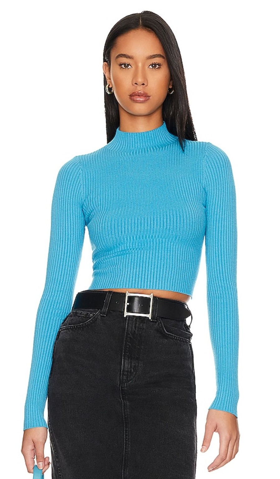 Clothes Lovers and Friends | Taline Open Back Knit Top Ocean Blue