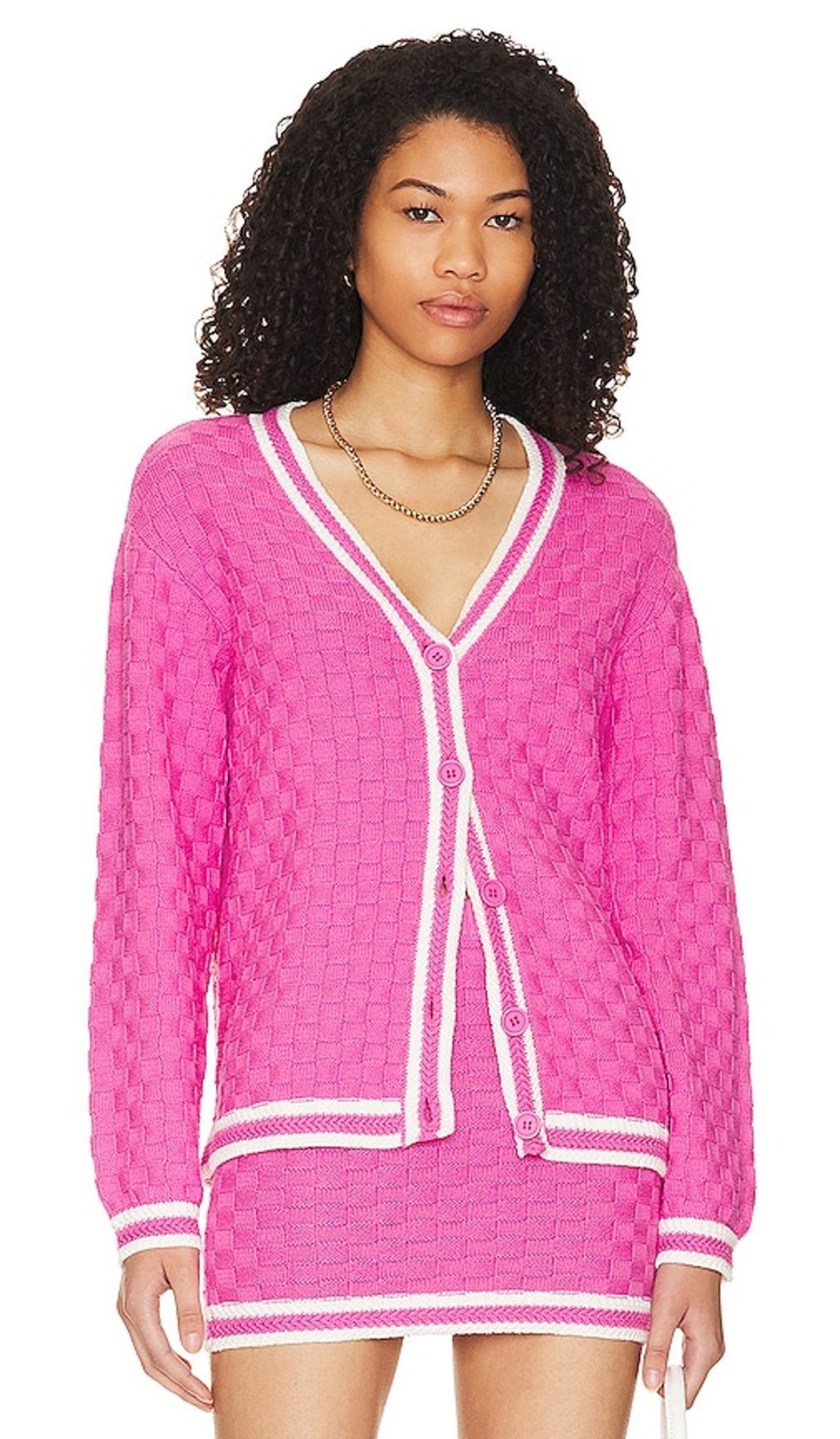 Clothes Lovers and Friends | Zata Cardigan Pink & White