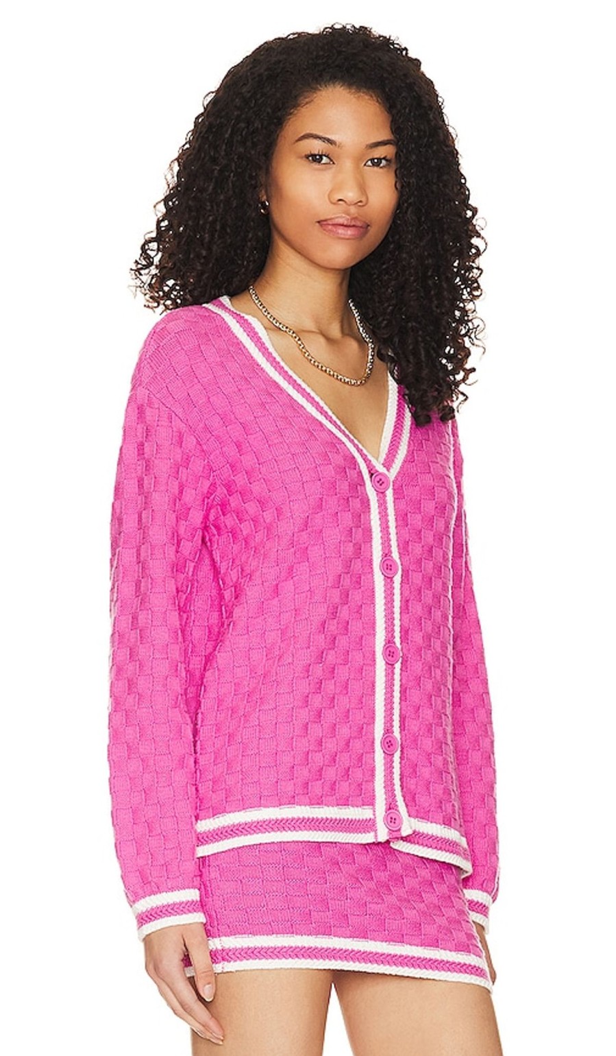 Clothes Lovers and Friends | Zata Cardigan Pink & White