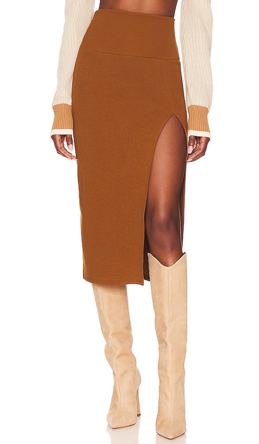 Clothes Lovers and Friends | Liv Midi Skirt Latte Brown