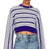 Clothes Lovers and Friends | Kairi Cropped Stripe Crew Royal Blue & Ivory