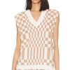 Clothes Lovers and Friends | Carice Checkered Vest Nude & White