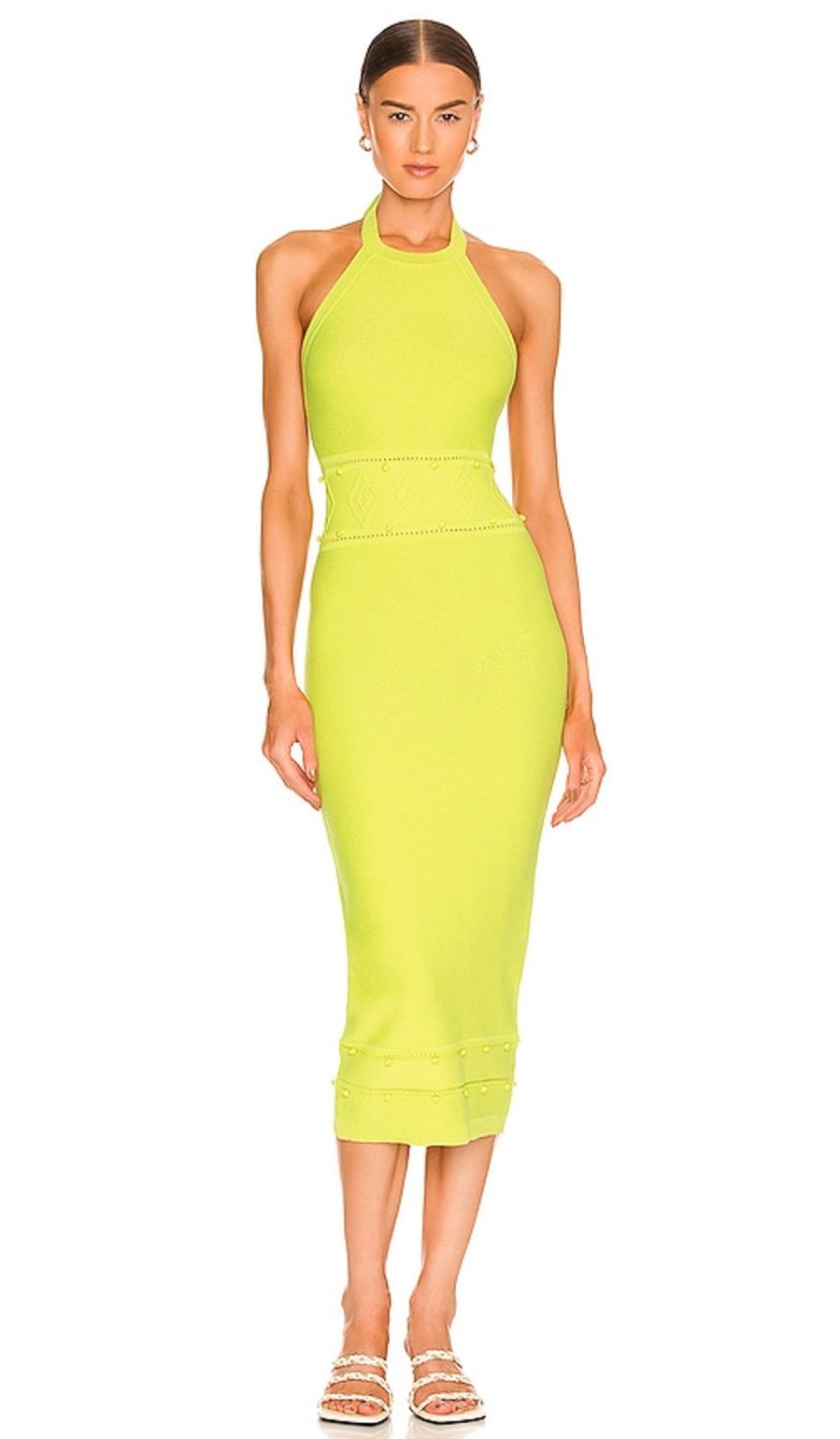 Clothes Lovers and Friends | Morgan High Neck Halter Midi Lime Green