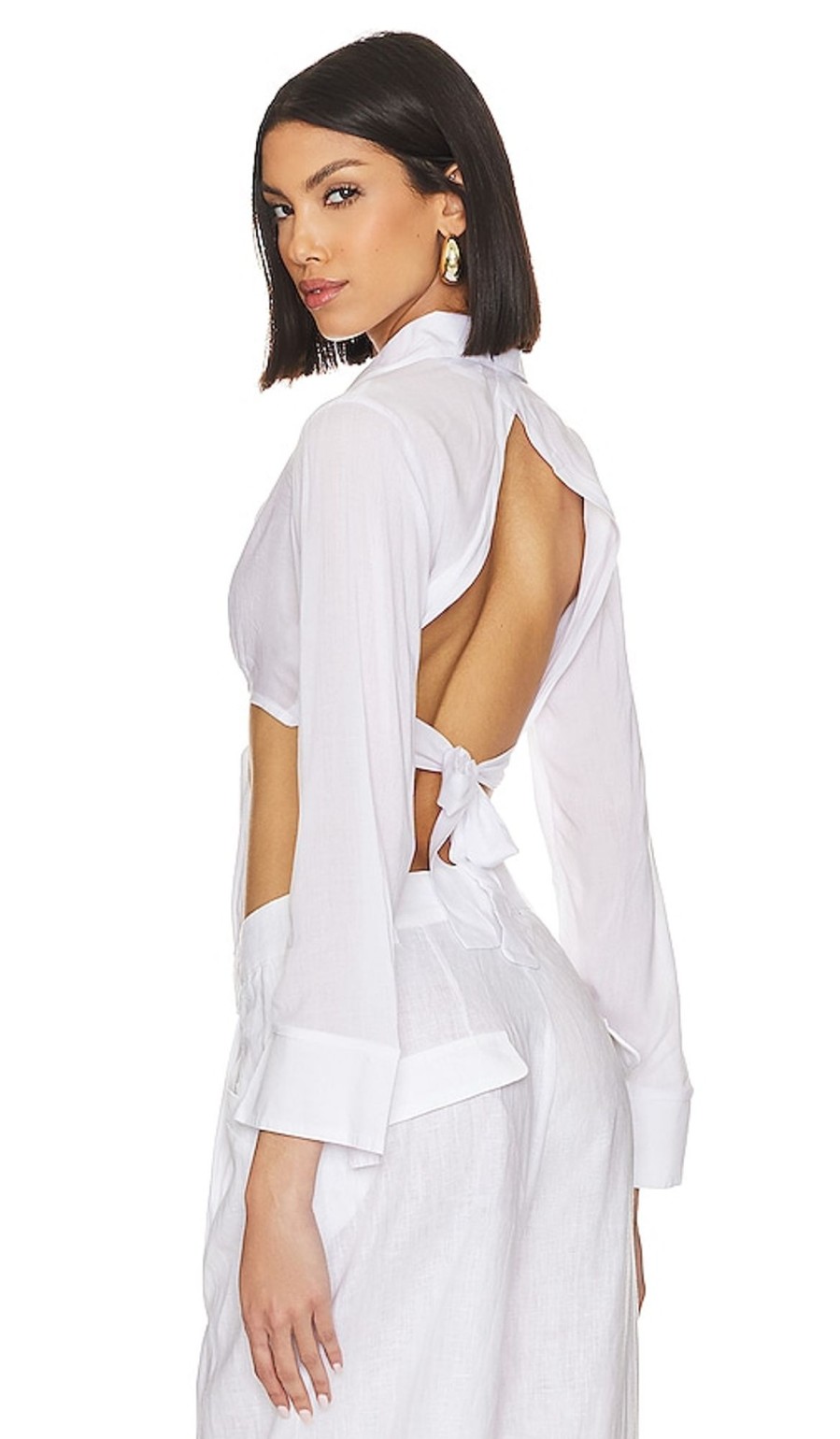 Clothes Lovers and Friends | X Jetset Christina Noemi Cropped Beach Shirt White