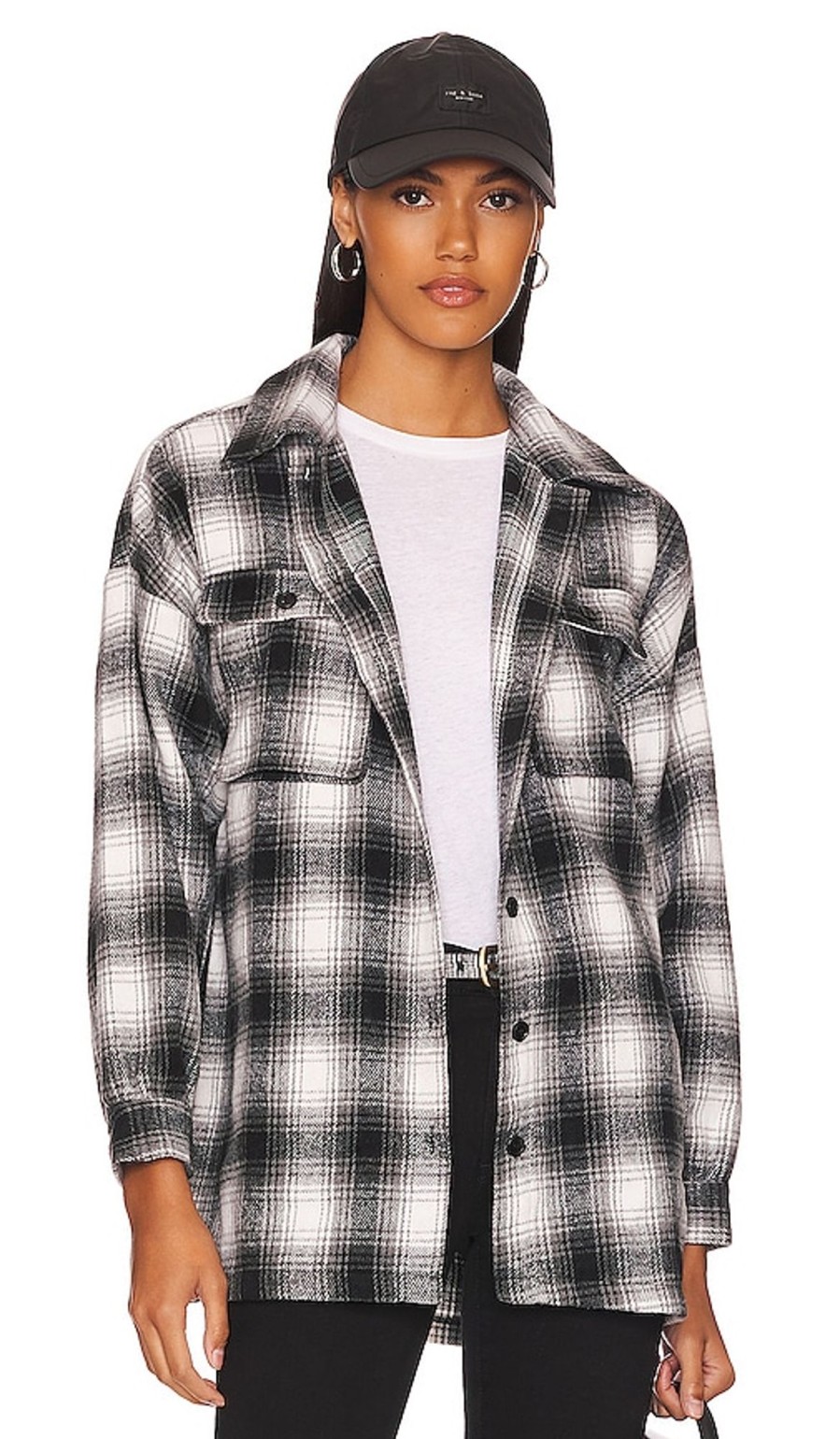 Clothes Lovers and Friends | Harlow Flannel Shacket Black & White