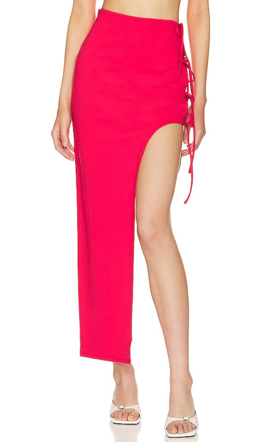 Clothes Lovers and Friends | Penrose Asymmetric Skirt Lipstick Red