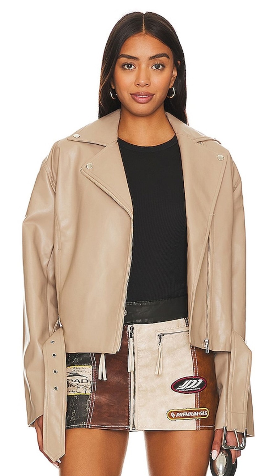 Clothes Lovers and Friends | Daxton Faux Leather Jacket Beige Neutral