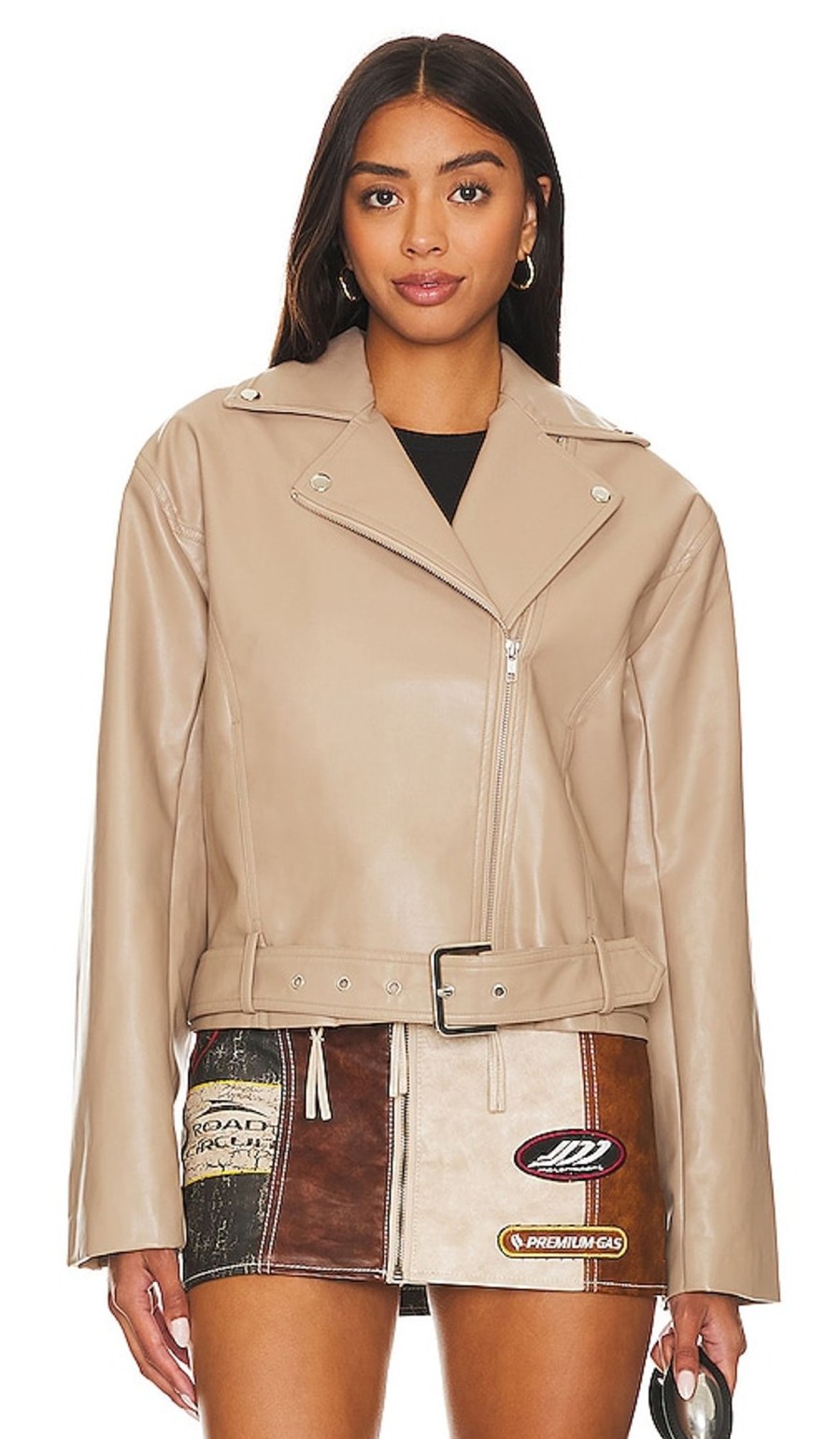 Clothes Lovers and Friends | Daxton Faux Leather Jacket Beige Neutral