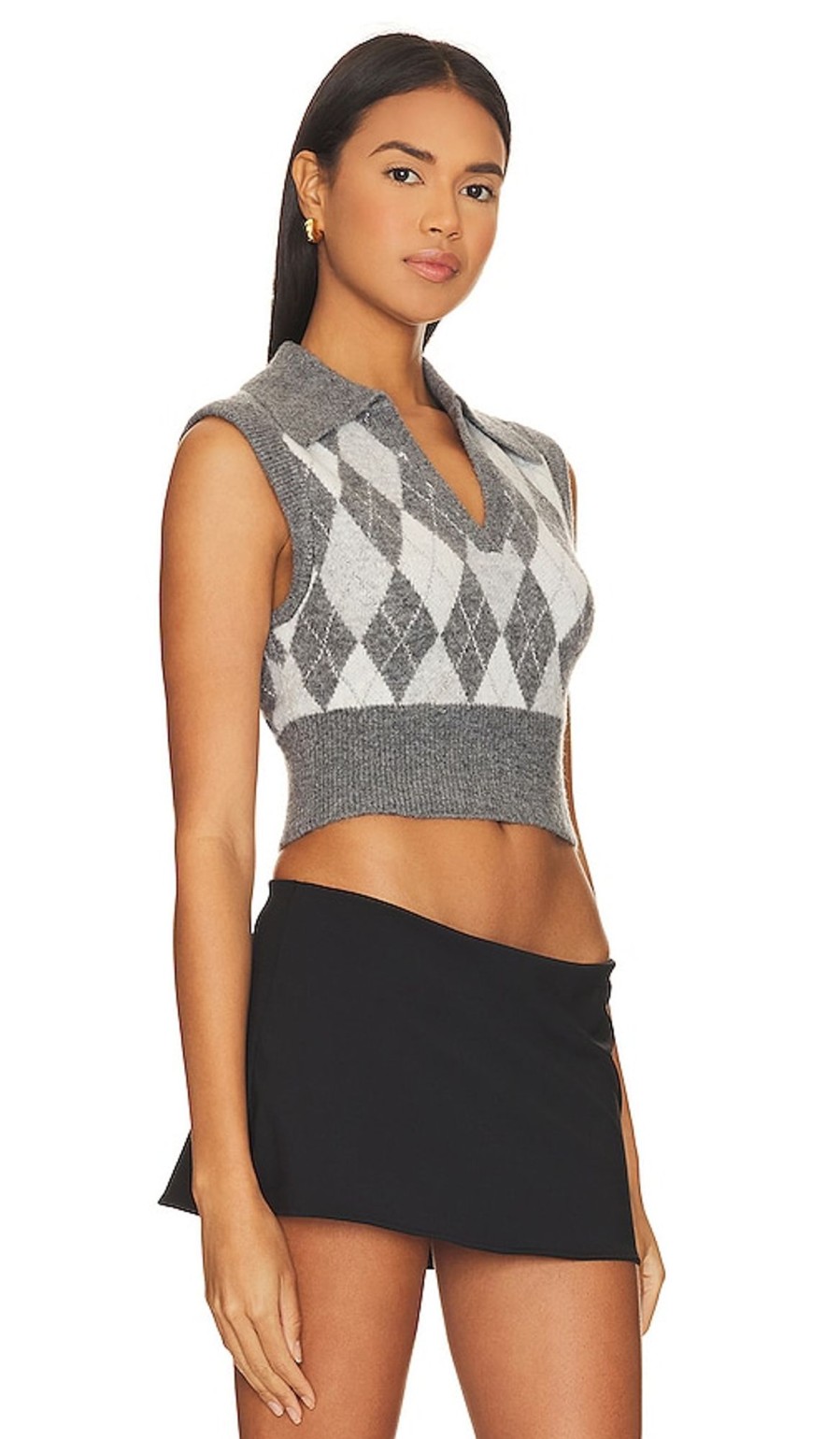 Clothes Lovers and Friends | Sara Polo Vest Light Grey Charcoal