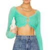 Clothes Lovers and Friends | Althea Fuzzy Cropped Cardi Aqua