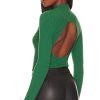 Clothes Lovers and Friends | Relena Feather Open Back Top Green