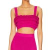 Clothes Lovers and Friends | Razi Ruffle Knit Crop Top Hot Pink